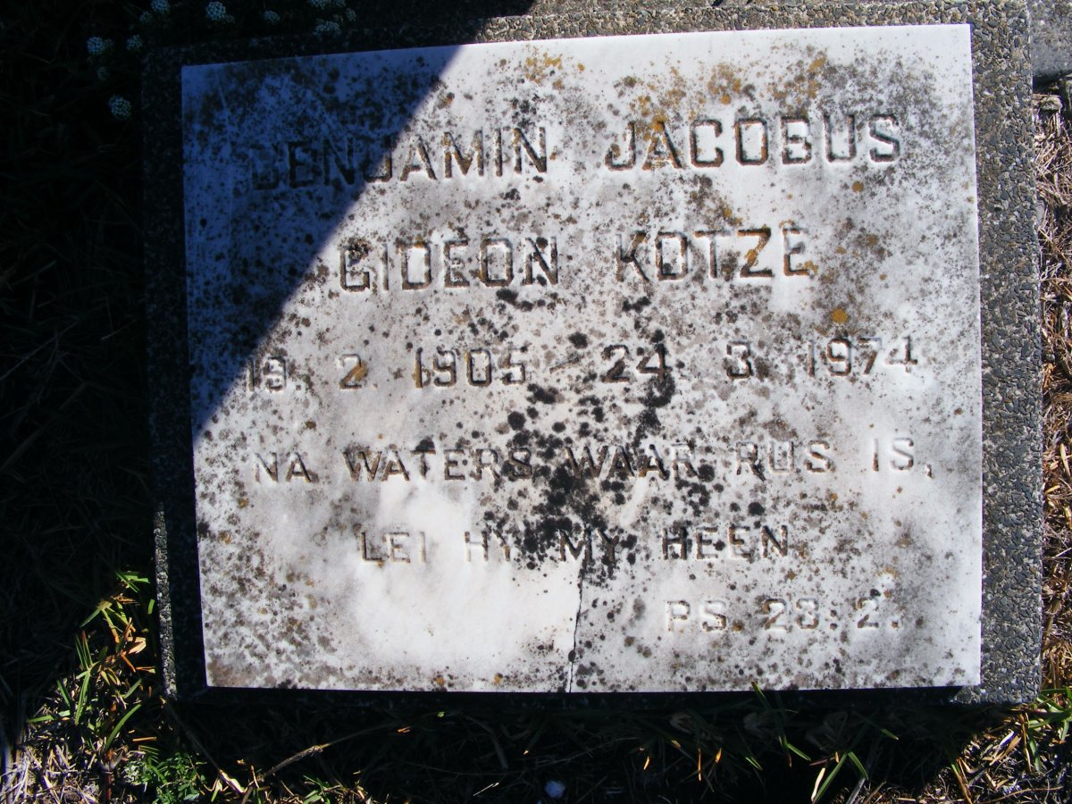 KOTZE Benjamin Jacobus Gideon 1905-1974