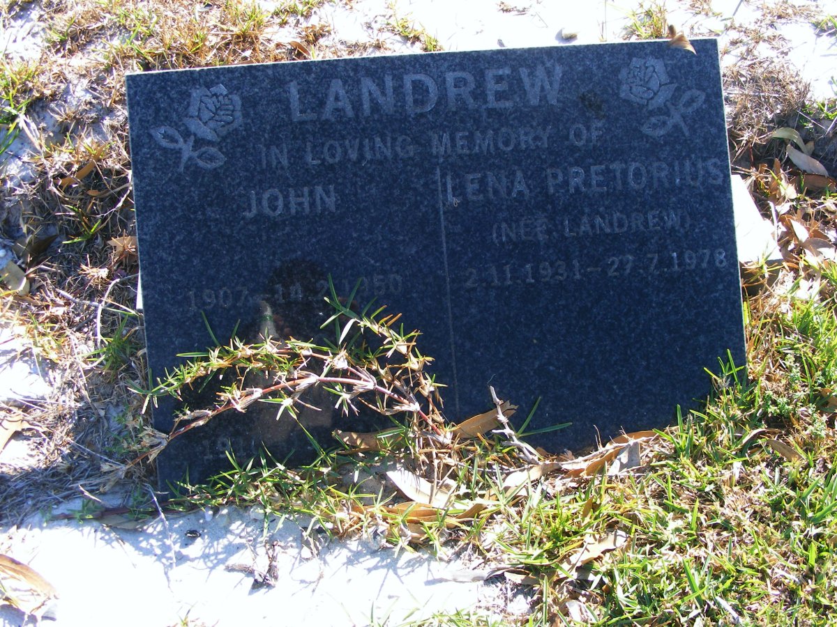 LANDREW John 1907-1950 :: PRETORIUS Lena nee LANDREW 1931-1978