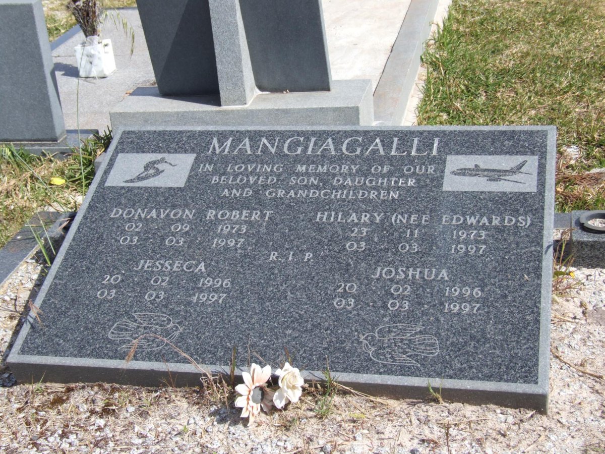 MANGIAGALLI Donavon Robert 1973-1997 &amp; Hilary EDWARDS 1973-1997