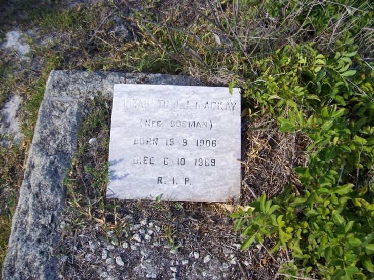 MACKAY Elizabeth J.J. nee BOSMAN 1906-1989