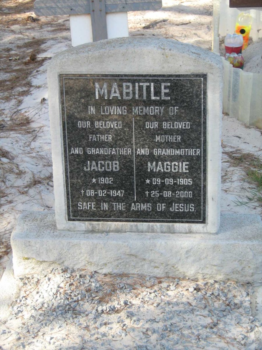 MABITLE Jacob 1902-1947 &amp; Maggie 1905-2000