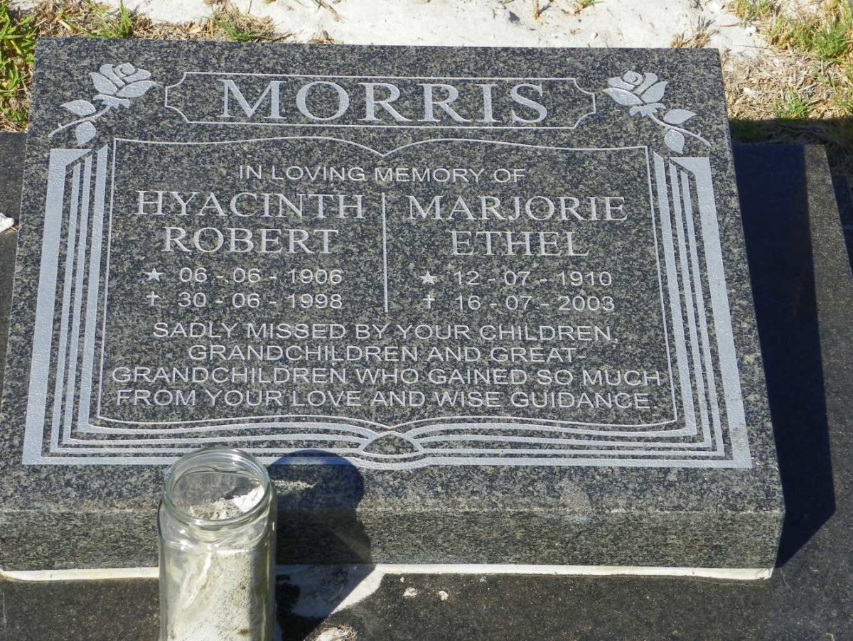 MORRIS Hyacinth Robert 1906-1998 &amp; Marjorie Ethel 1910-2003