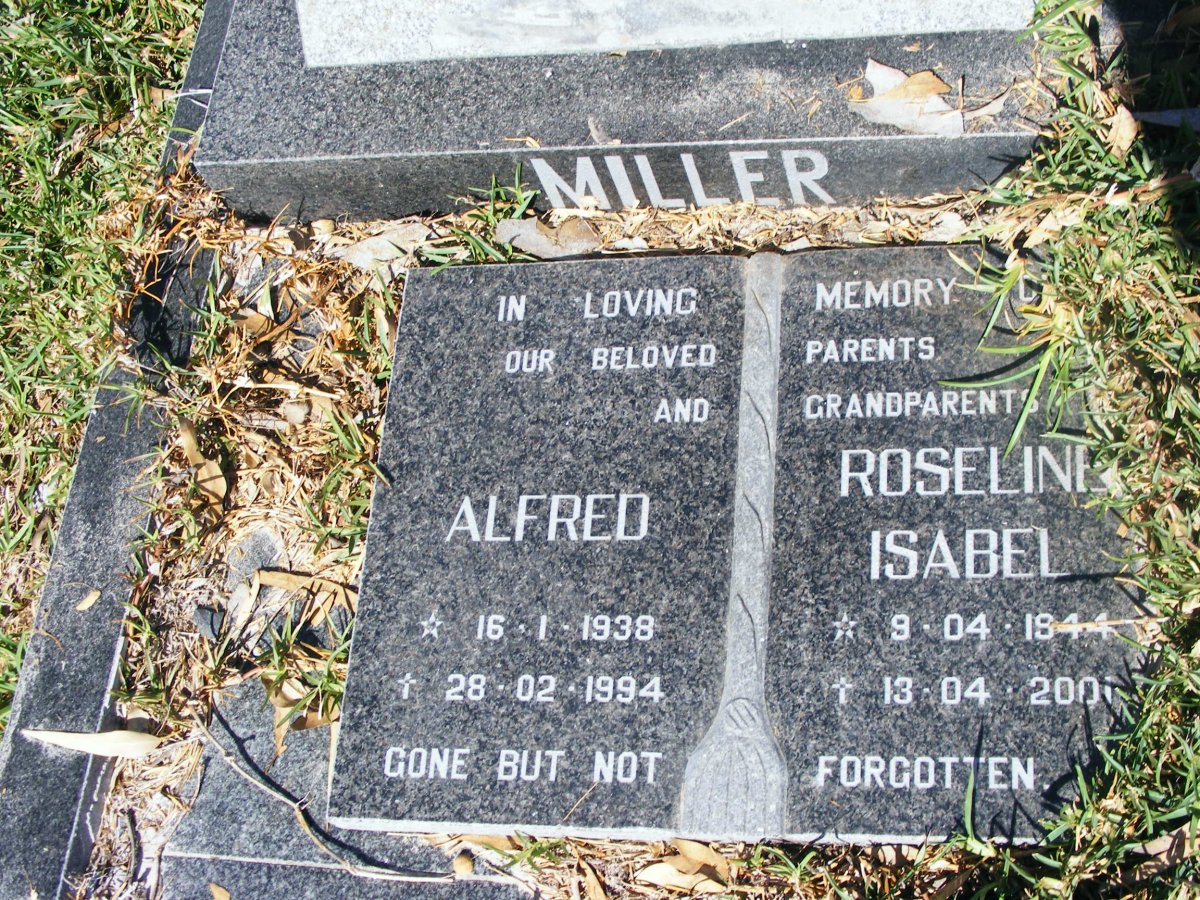 MILLER Alfred 1938-1994 &amp; Roseline Isabel 1944-200?