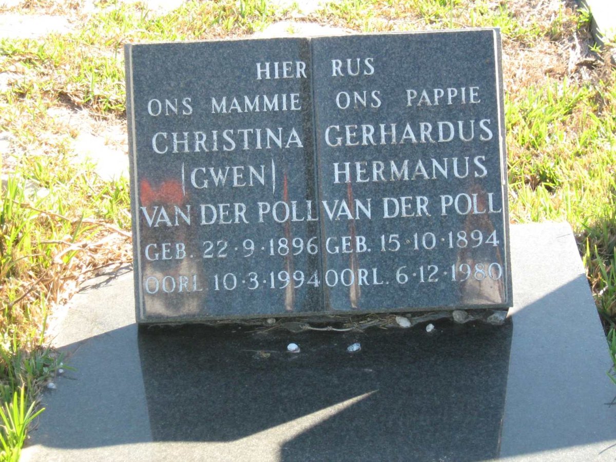 POLL Gerhardus Hermanus, van der 1894-1980 &amp; Christina 1896-1994