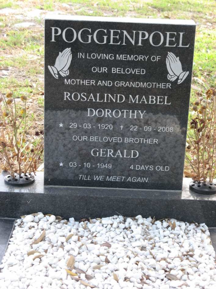 POGGENPOEL Rosalind Mabel Dorothy 1920-2008 :: POGGENPOEL Gerald 1949-1949
