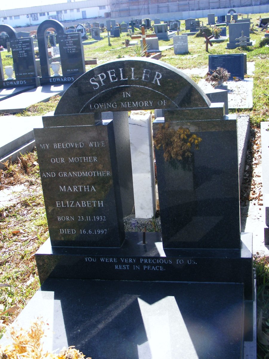 SPELLER Martha Elizabeth 1932-1997
