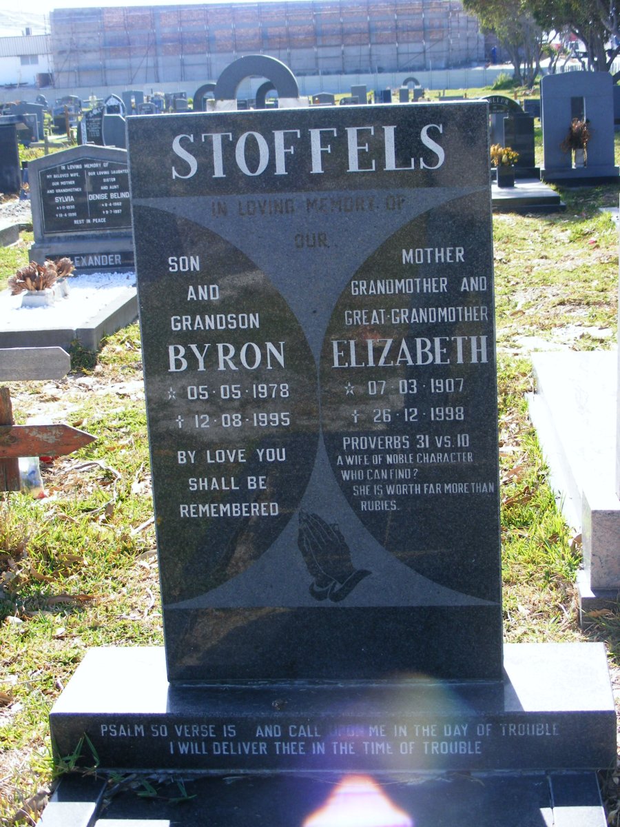 STOFFELS Elizabeth 1907-1998 :: STOFFELS Byron 1978-1995