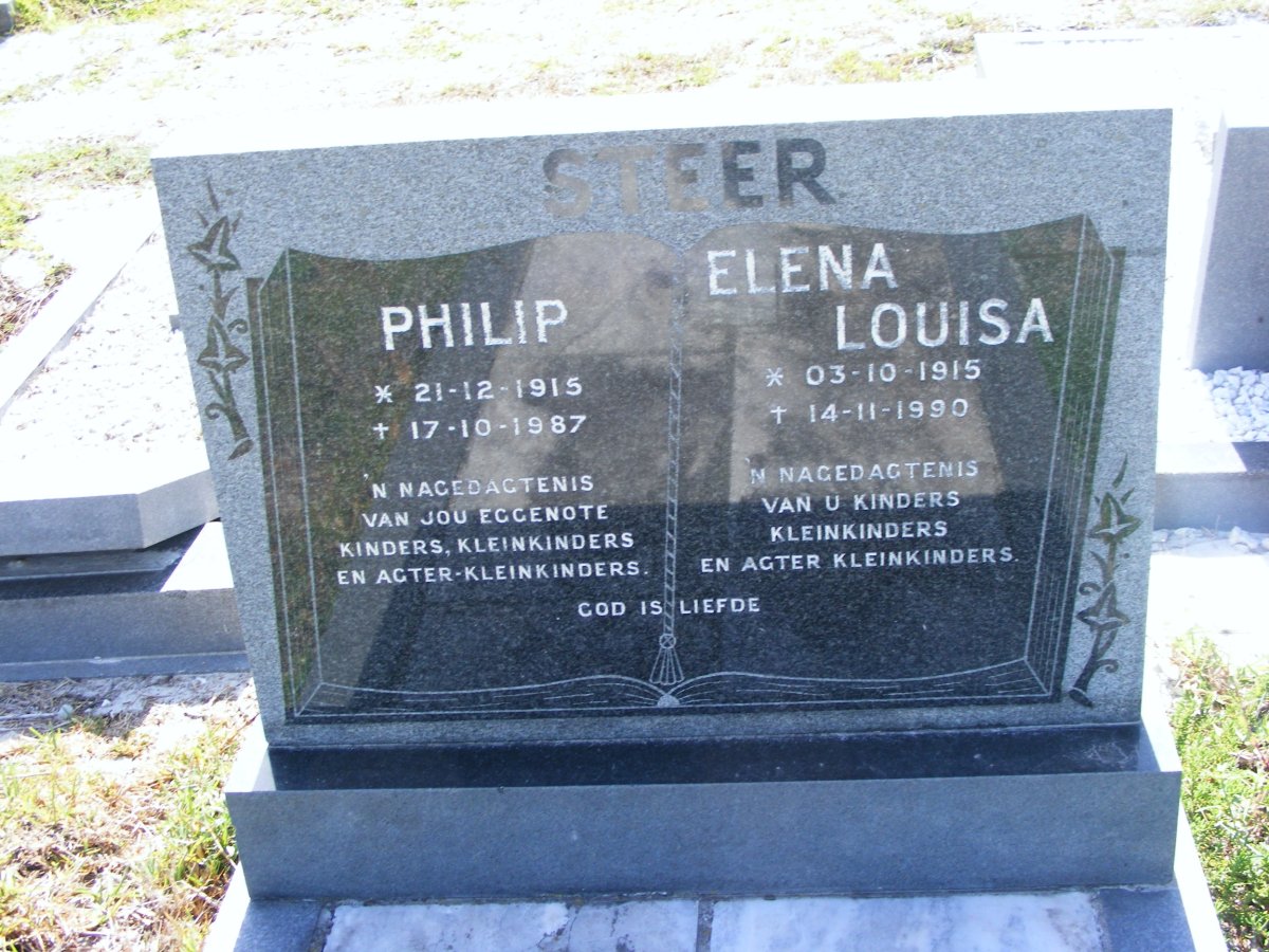 STEER Philip 1915-1987 &amp; Elena Louisa 1915-1990