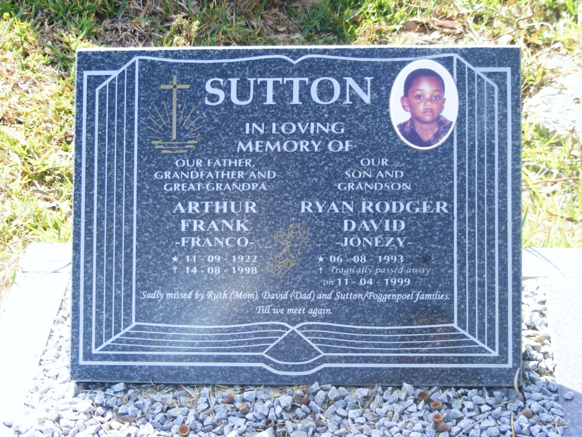 SUTTON Arthur Frank 1922-1998 :: SUTTON Ryan Rodger David 1993-1999