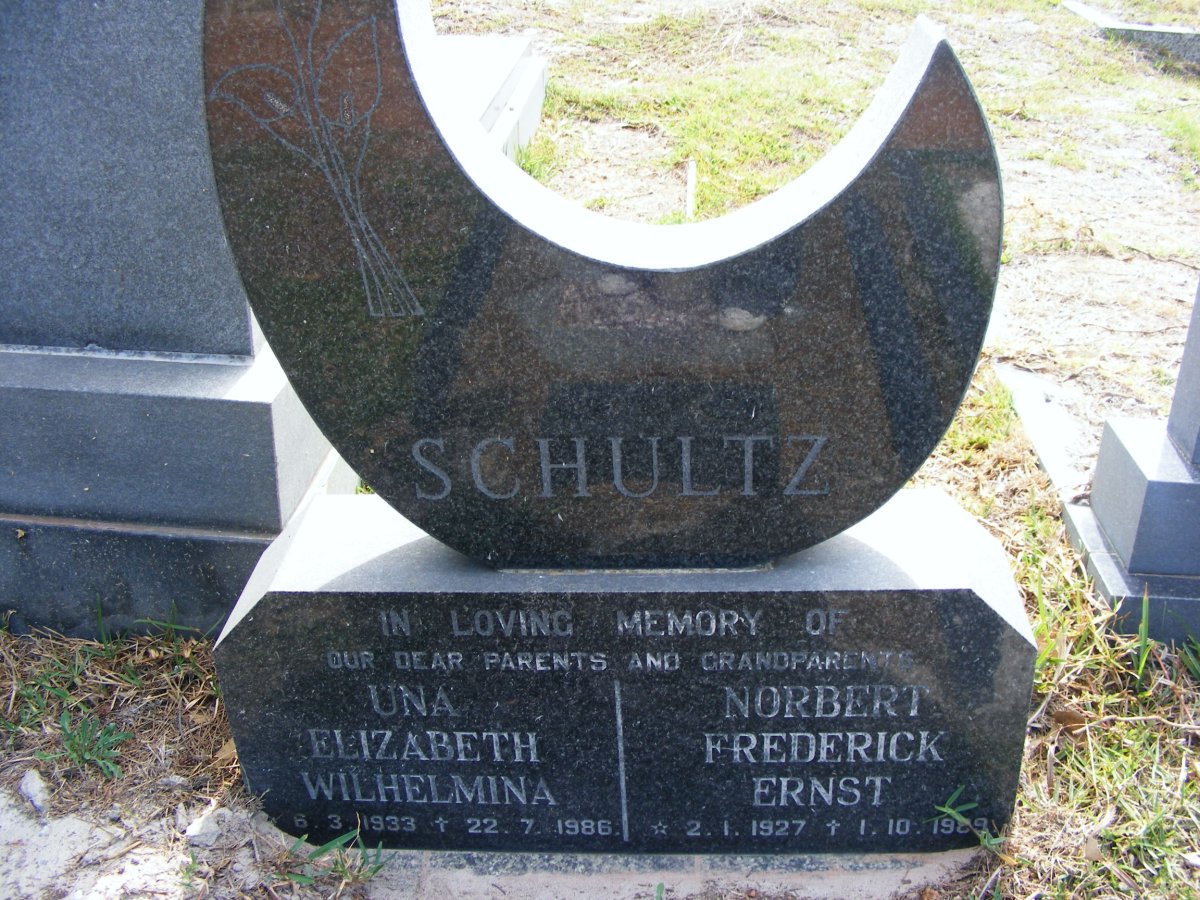 SCHULTZ Norbert Frederick Ernst 1927-1989 &amp; Una Elizabeth Wilhelmina 1933-1986