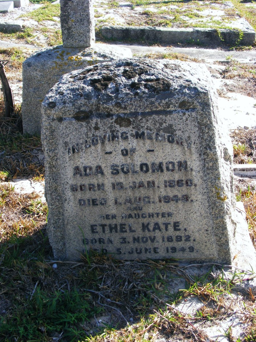 SOLOMON Ada 1860-1948 :: SOLOMON Ethel Kate 1882-1949