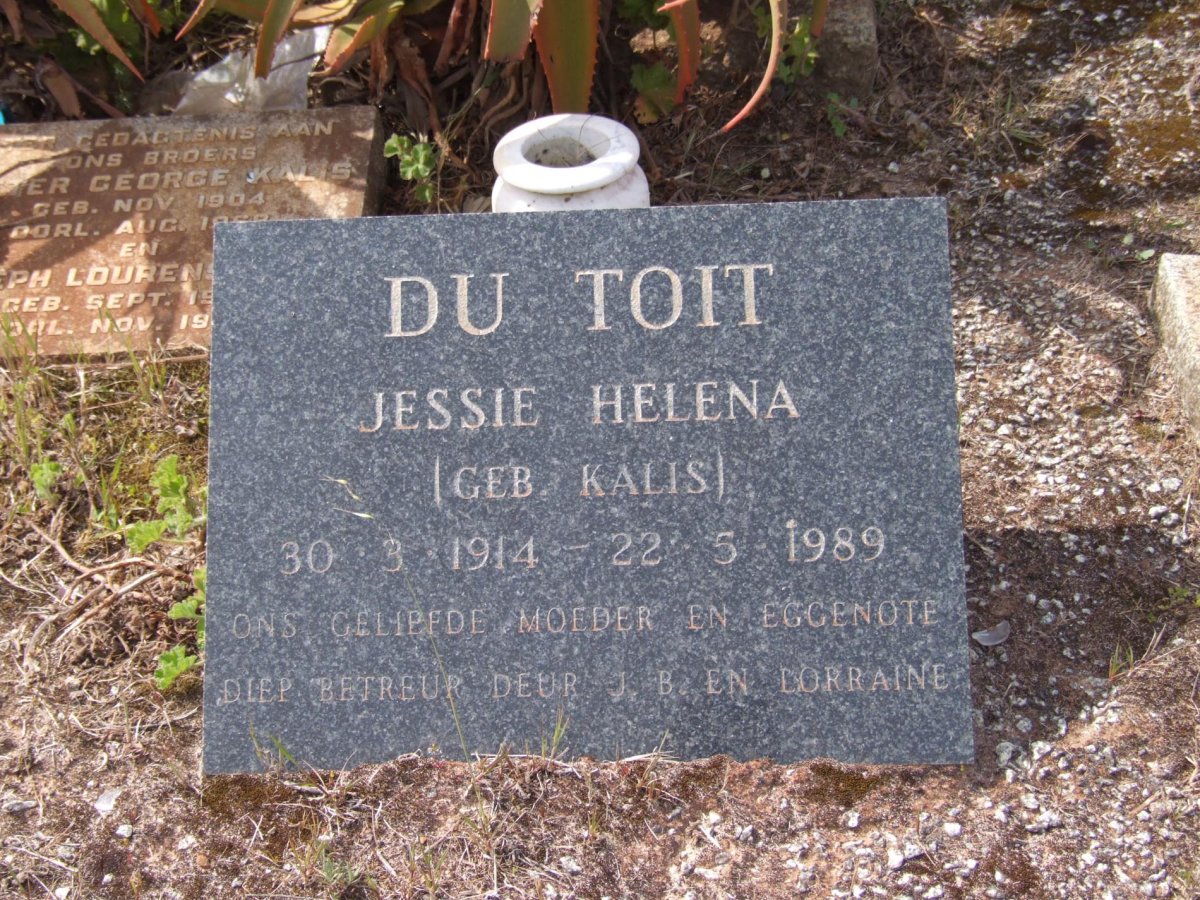 TOIT Jessie Helena, du nee KALIS 1914-1989