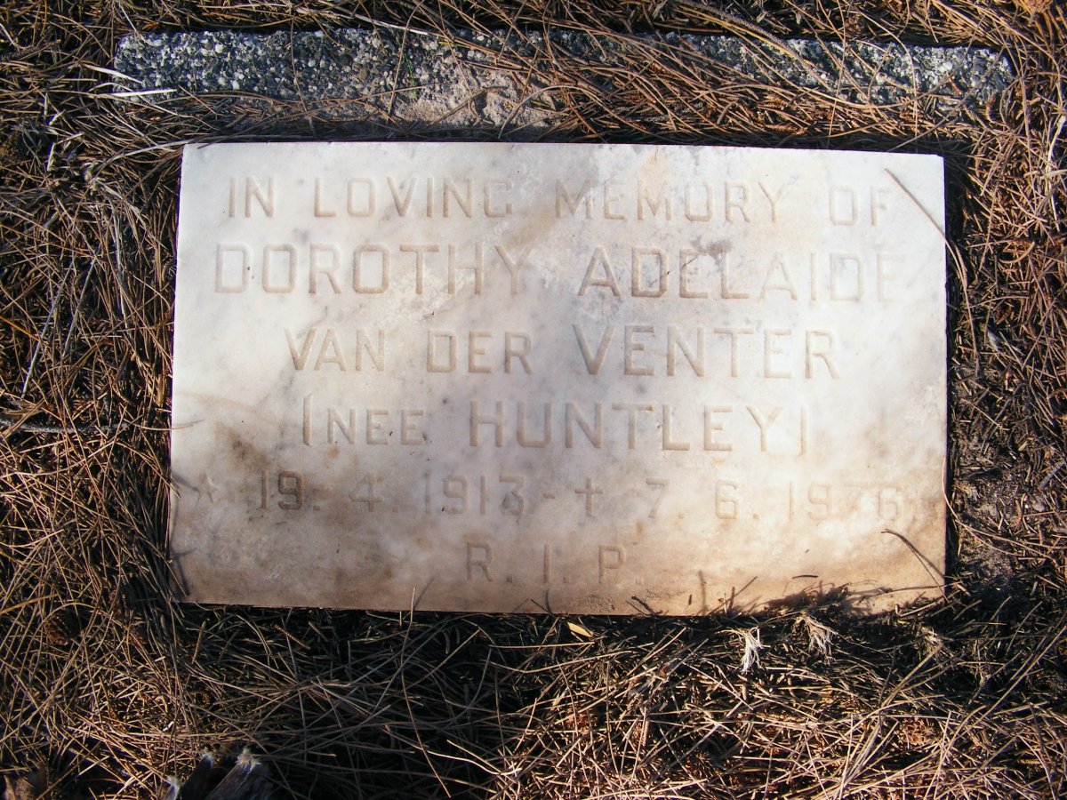 VENTER Dorothy Adelaide, van der nee HUNTLEY 1913-1976