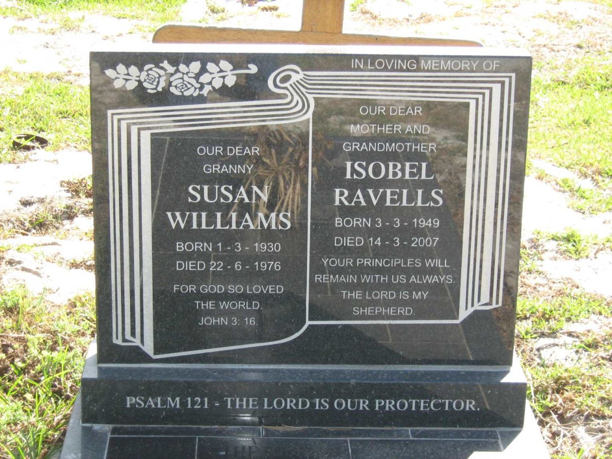 WILLIAMS Susan 1930-1976 :: RAVELLS Isobel 1949-2007