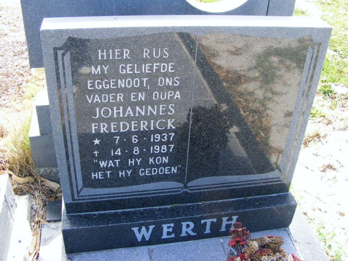 WERTH Johannes Frederick 1937-1987