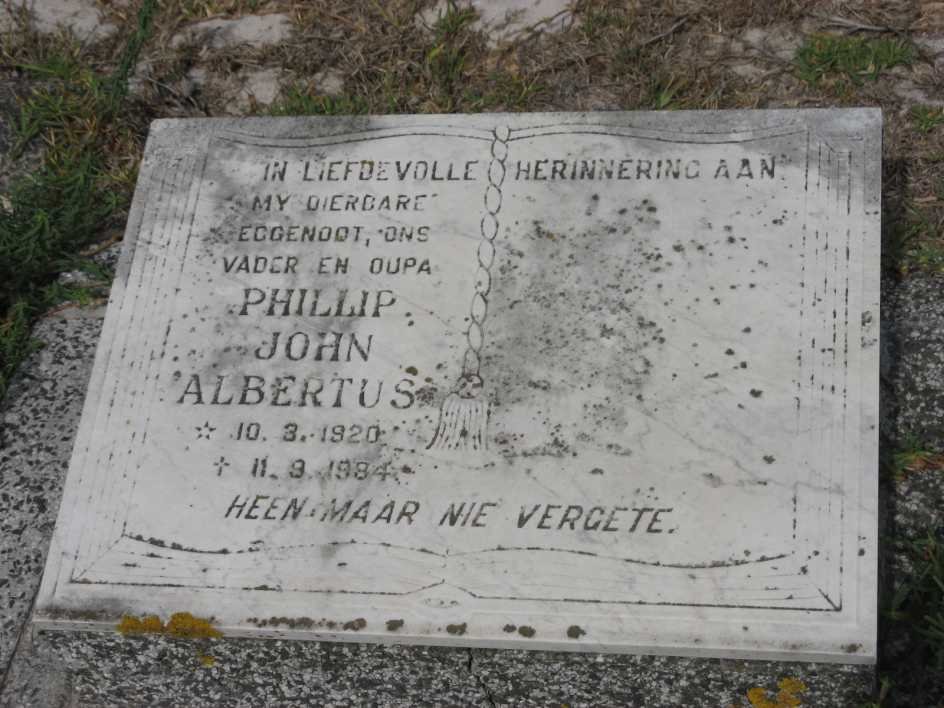 ALBERTUS Phillip John Albertus 1920-1984