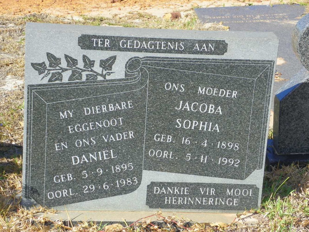 BENCE Daniel 1895-1983 &amp; Jacoba Sophia 1898-1992