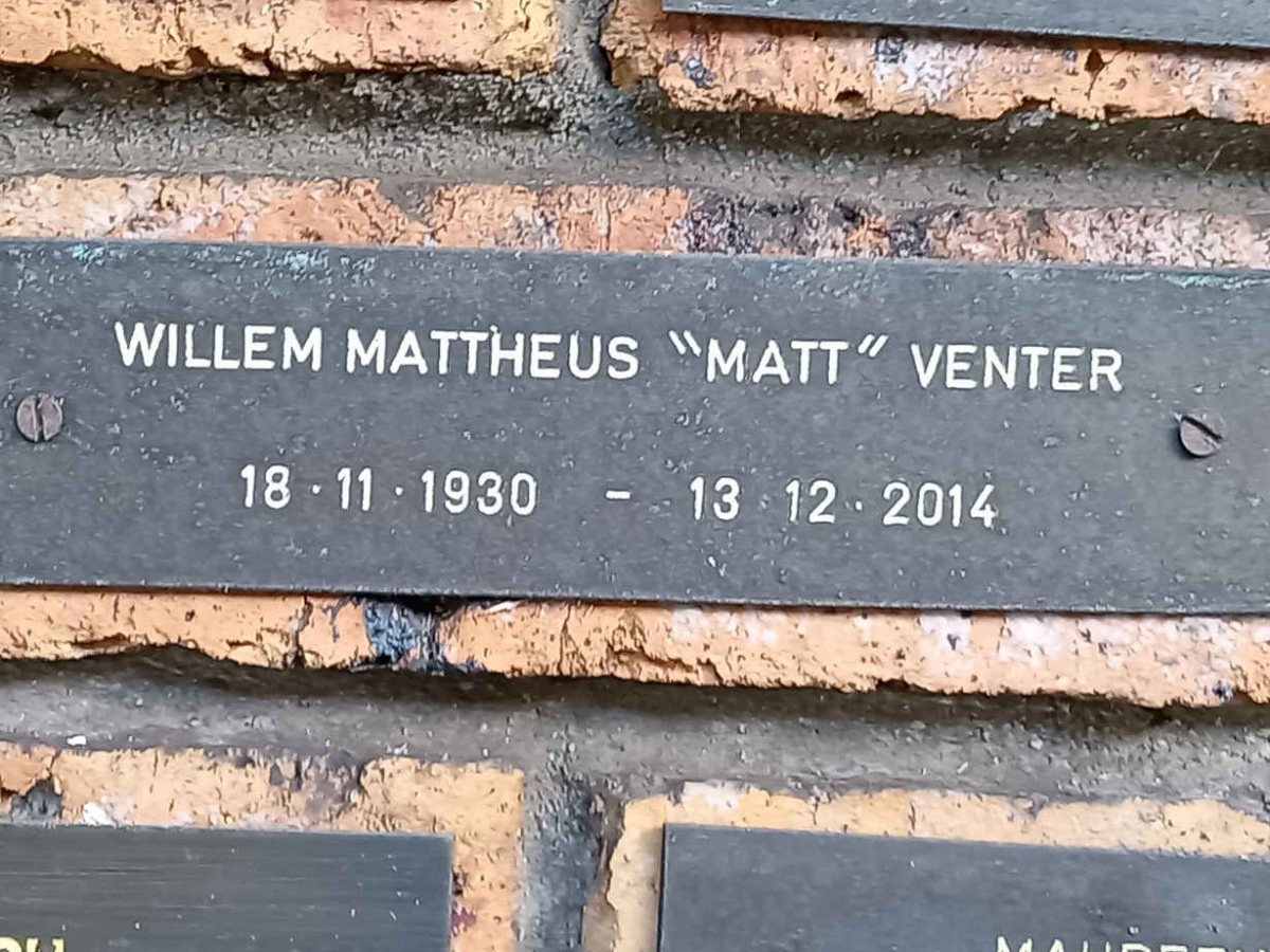 VENTER Willem Mattheus 1930-2014