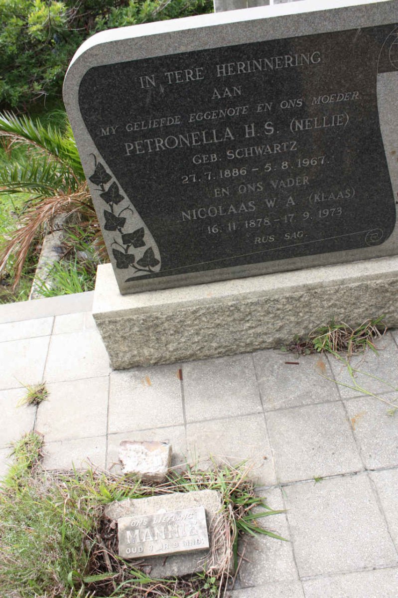BOIS Nicolaas W.A., du 1878-1973 &amp; Petronella H.S. SCHWARTZ 1886-1967 :: DU BOIS Mannie