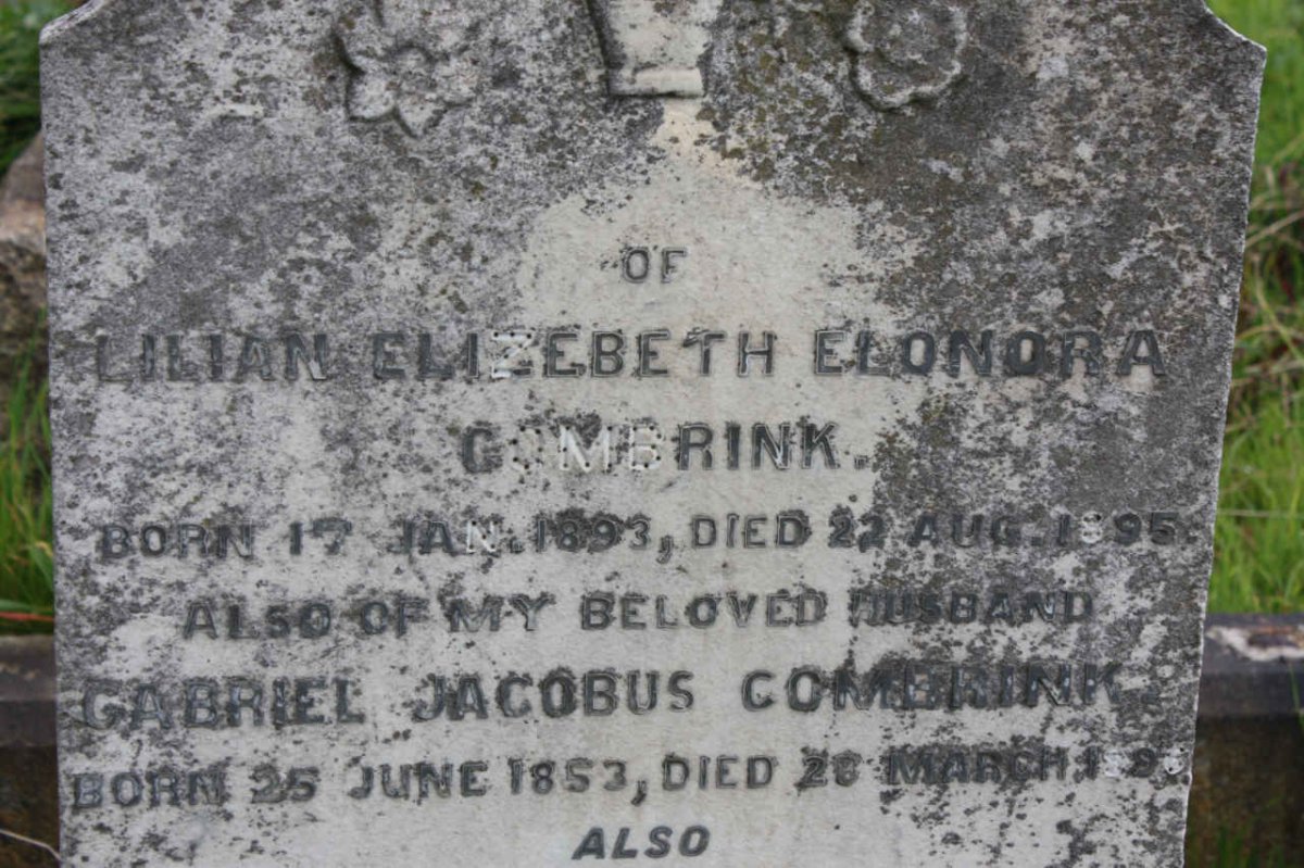COMBRINK Lilian Elizabeth Elonora 1893-1895 :: COMBRINK Gabriel Jacobus 1853-1890