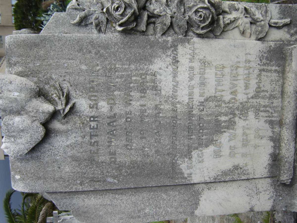 DAVIES Martin, de Waal 1879-1943 &amp;  Hester Sophia de WAAL  1880-1937