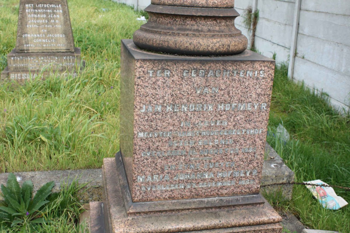 HOFMEYR Jan Hendrik -1892 :: HOFMEYR Maria Johanna -1892