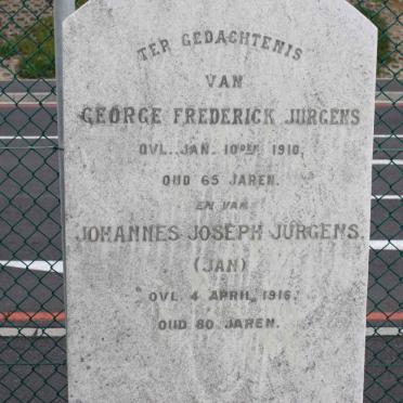 JURGENS George Frederick -1910 :: JURGENS Johannes Joseph 1916