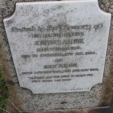 LOUW Johannes A. 1826-1863 &amp; Mary H. 1833-1888