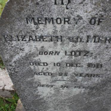 MERWE Elizabeth, v.d. nee LOTZ -1911