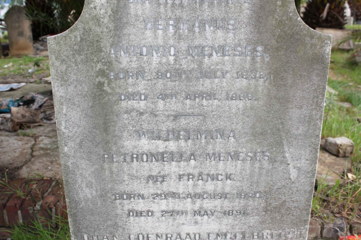 MENESES Hermanus Antonio 1839-1888 &amp; Wilhelmina Petronella FRANCK 1840-1891
