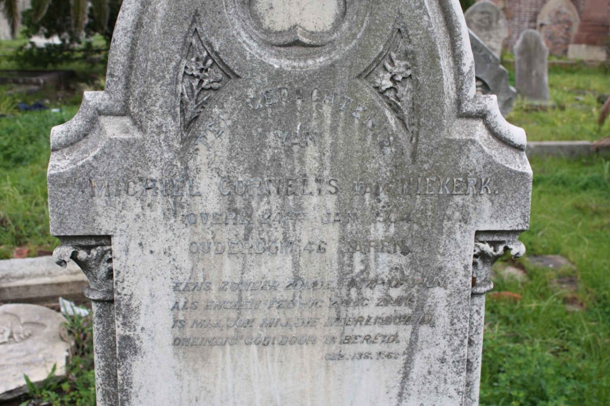 NIEKERK Michiel Cornelis, van -1904