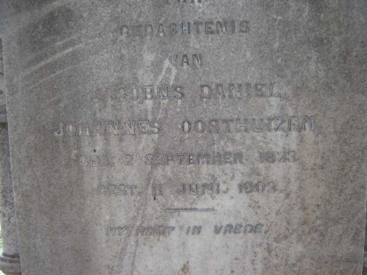 OOSTHUIZEN Jacobus Daniel Johannes 1823-1903