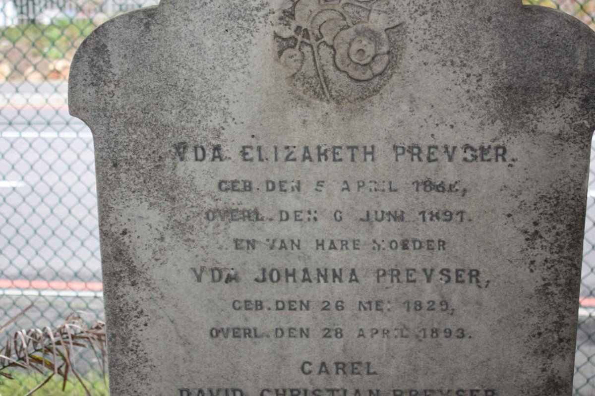 PREYSER Vda Johanna 1829-1893 :: PREYSER Vda Elizabeth 1862-1897