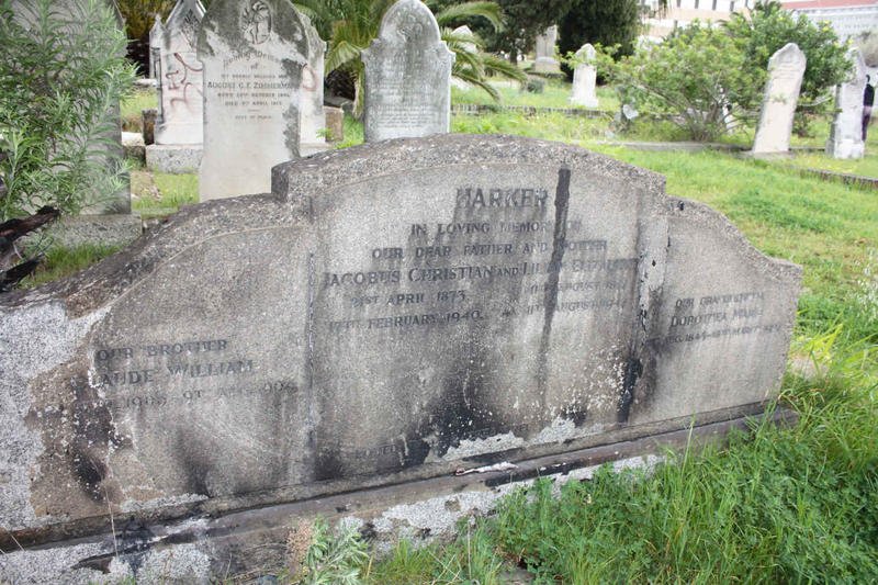 11. Gravestone damaged by fire