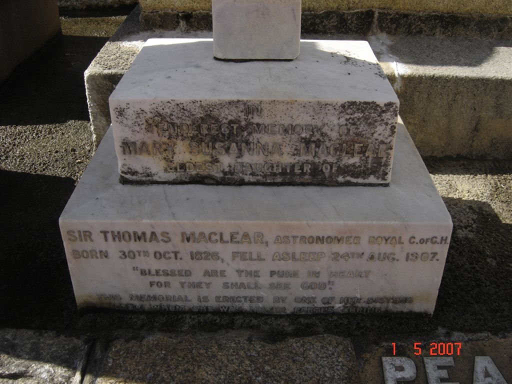 MACLEAR Thomas 1826-1907 :: MACLEAR Mary Susanna