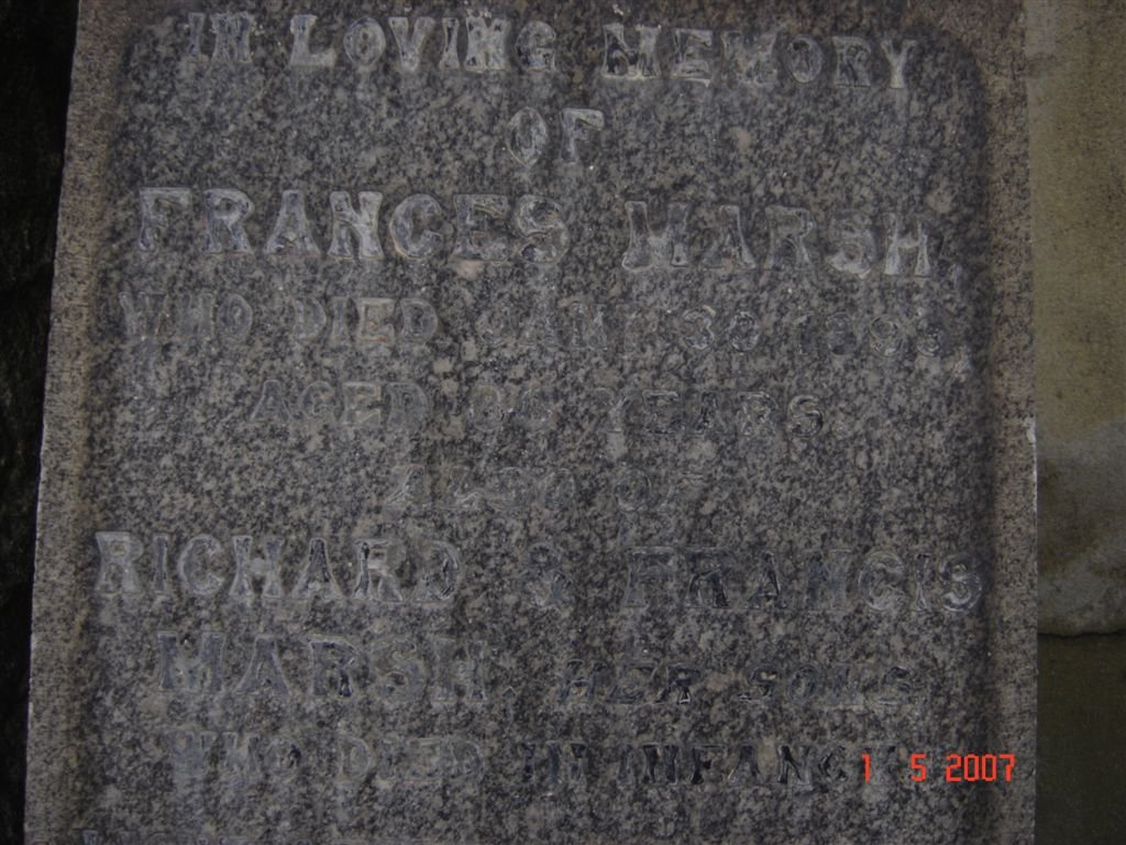 MARSH Frances -1899, MARSH Richard, MARSH Francis