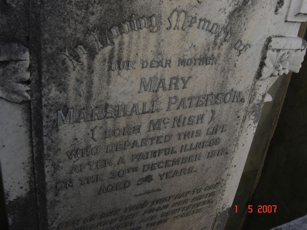 PATERSON Mary Marshall nee McNISH 1912