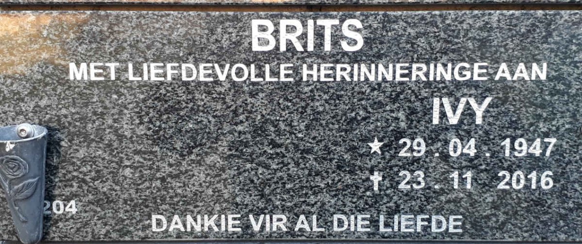 BRITS Ivy 1947-2016