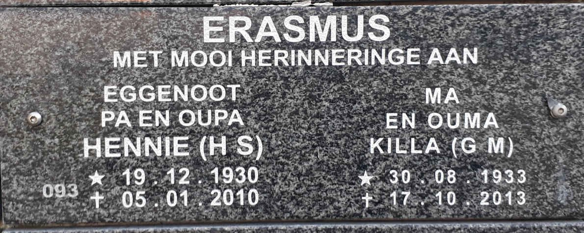 ERASMUS H.S. 1930-2010 &amp; G.M. 1933-2013