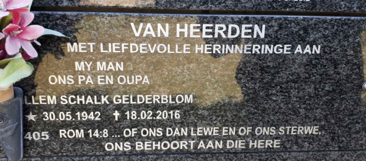 HEERDEN ??llem Schalk Gelderblom, van 1942-2016