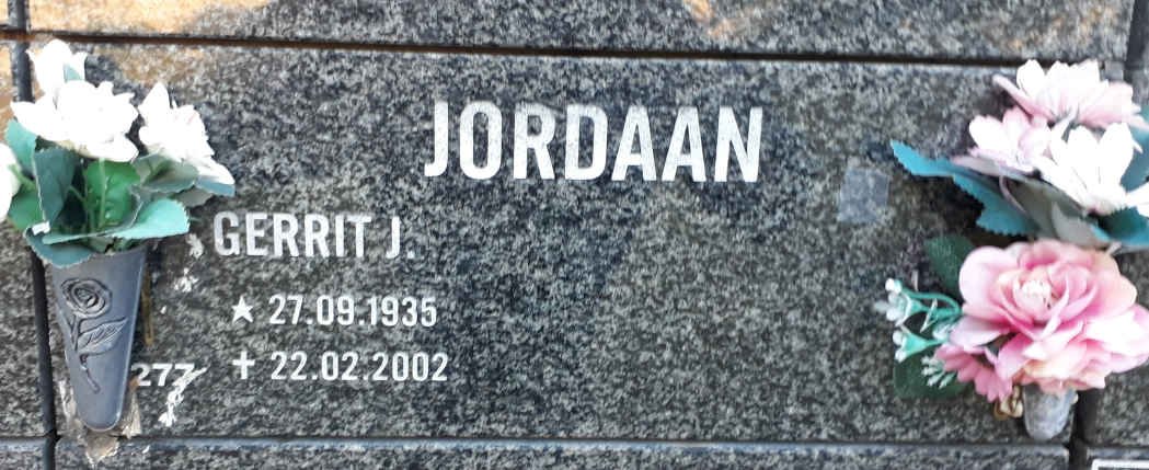 JORDAAN Gerrit J. 1935-2002