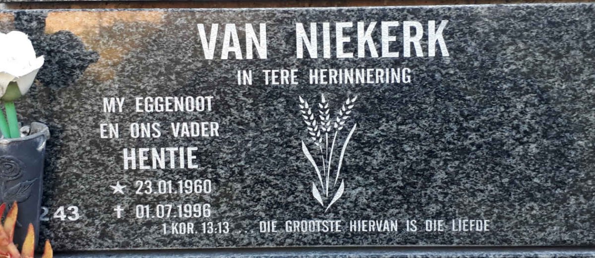 NIEKERK Hentie, van 1960-1996