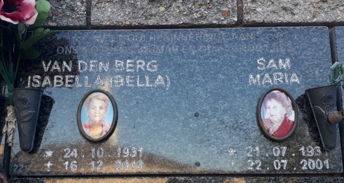 SAM Maria 1931-2001 :: VAN DEN BERG Isabella 1951-2010