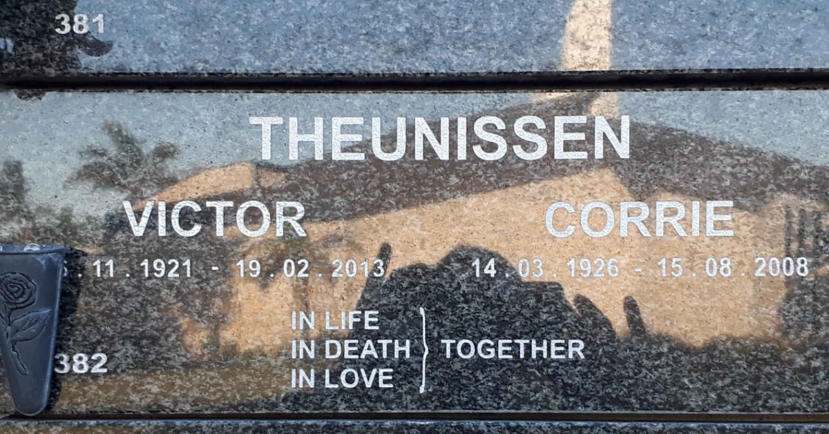 THEUNISSEN Victor 1921-2013 &amp; Corrie 1926-2008
