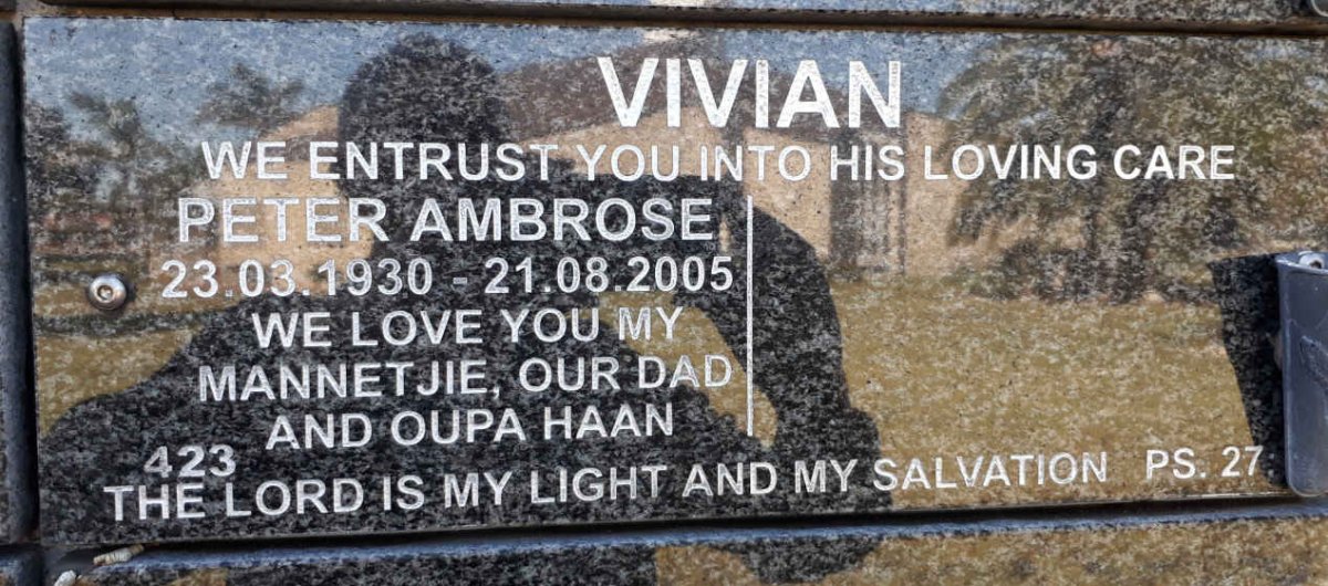 VIVIAN Peter Ambrose 1930-2005