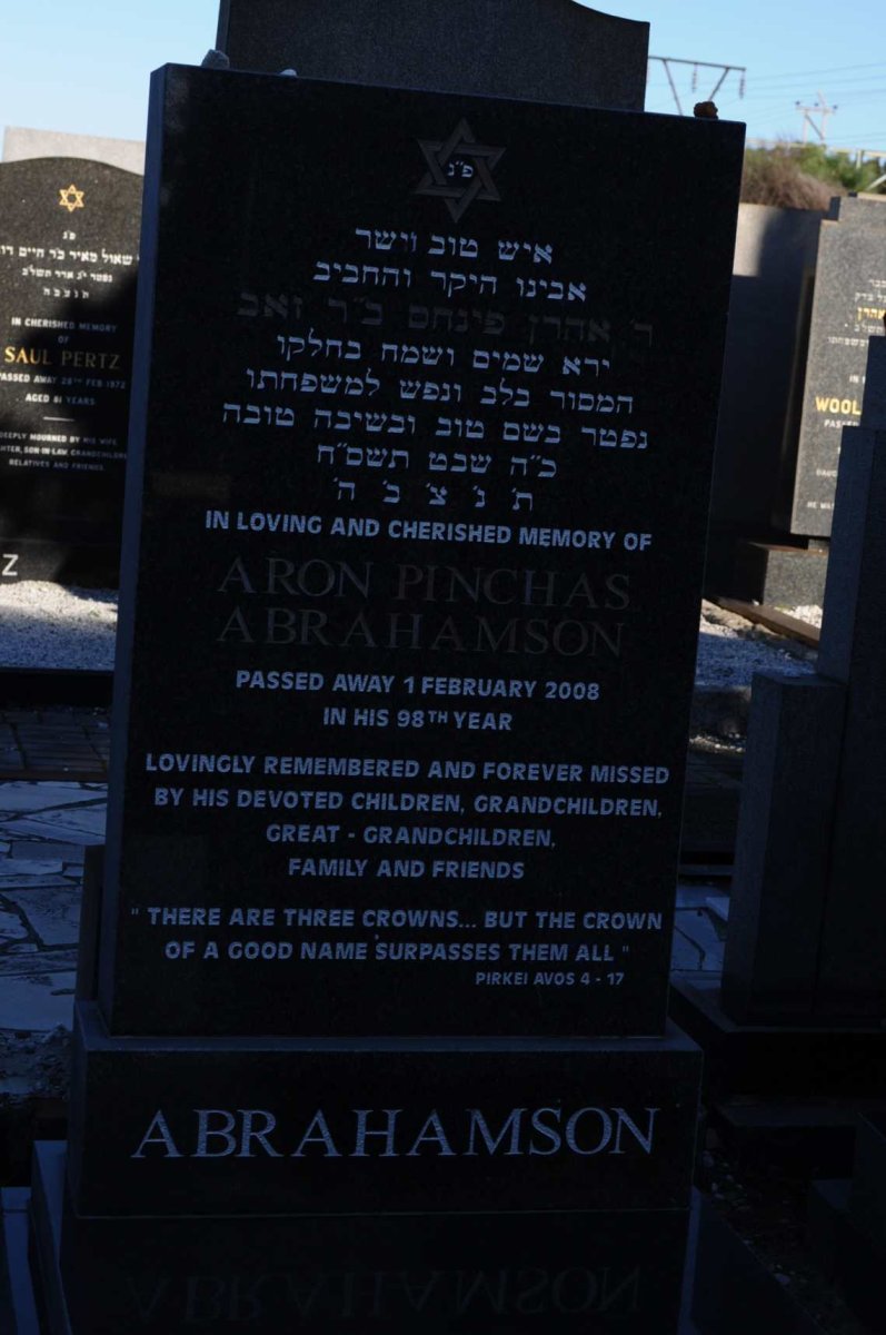 ABRAHAMSON Aron Pinchas -2008