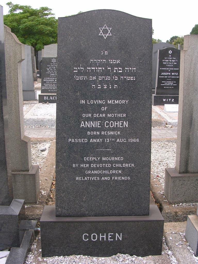 COHEN Annie nee RESNICK -1966