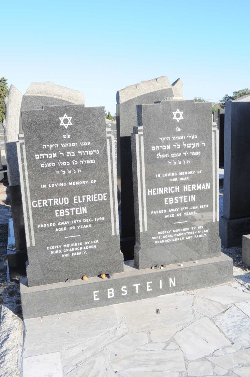 EBSTEIN Heinrich Herman -1973 &amp; Gertrud Elfriede -1998