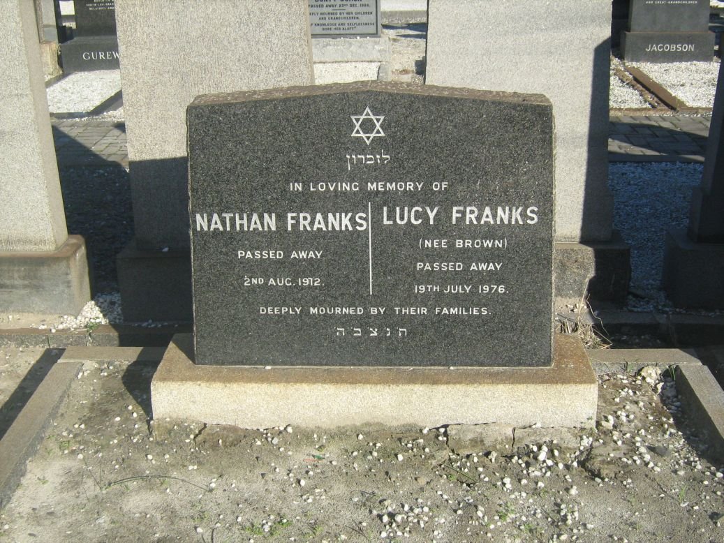 FRANKS Nathan -1912 &amp; Lucy BROWN -1976