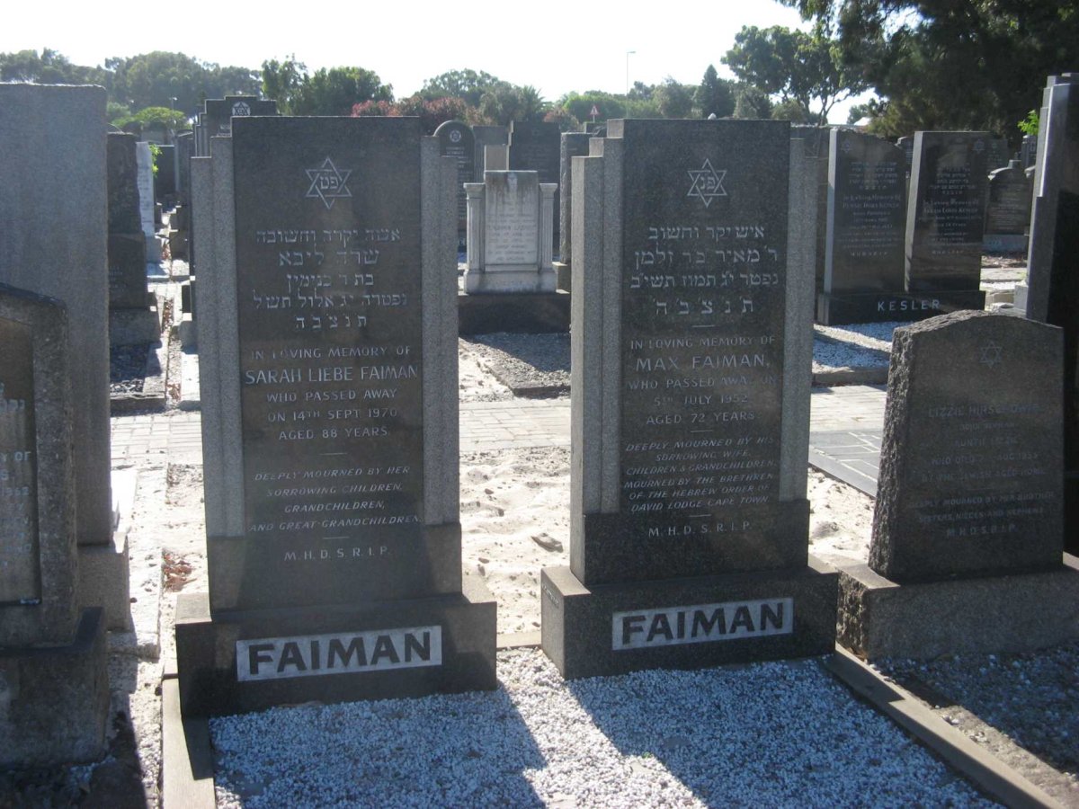 FAIMAN Max -1952 &amp; Sarah Liebe -1970